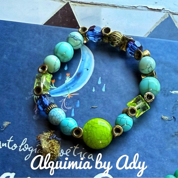 Alquimia Blue and Green Bohemian Bracelet - Picture 1 of 1